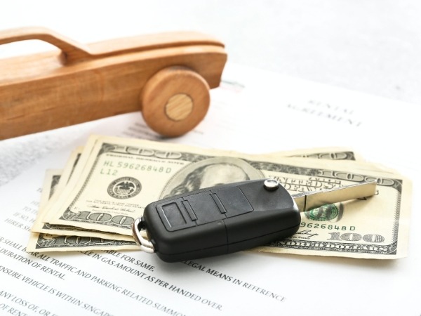 Car Keys with Money and Rental Agreement