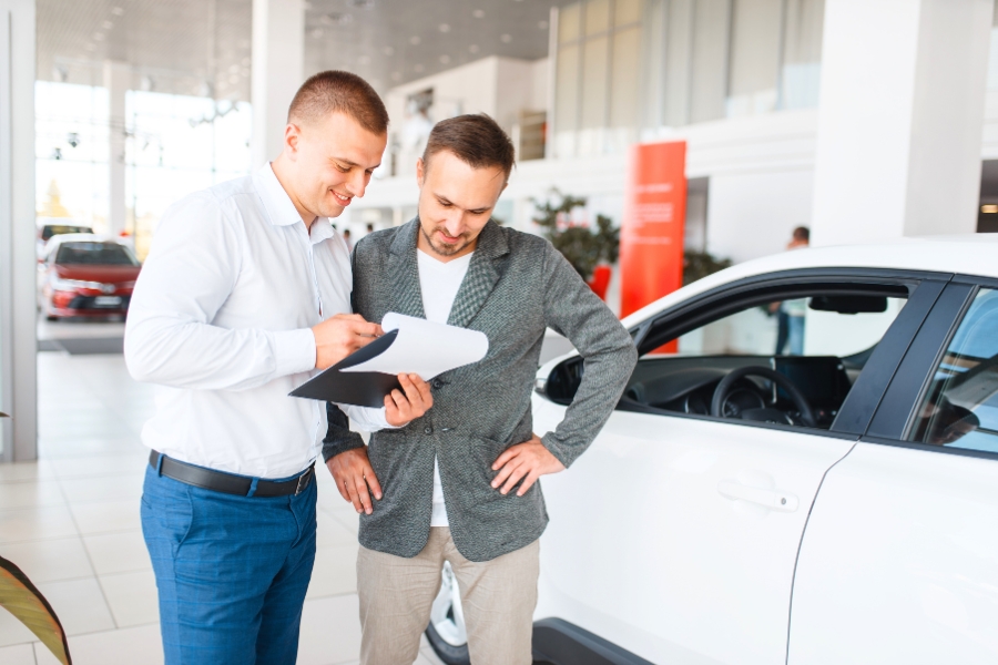 Man Renting a Car